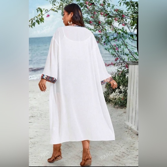 Shein Women's Summer Cardigan with Geometric Designs‎ Size 1Xl White - Picture 2 of 9